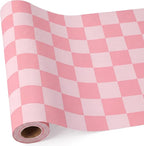 Hahafelt 16 in x 40 Ft Fabric Bulletin Board Roll Pink Plaid Bulletin Board Classroom Non Woven Background Decorations Waterproof Wrinkle Resistant Fabric Roll for Back to School Wall Decor