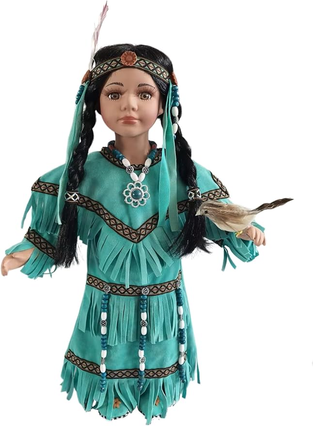 KINNEX COLLECTIONS SINCE 1997 16" Collectible Native American Indian Porcelain Doll (Princess) D16732