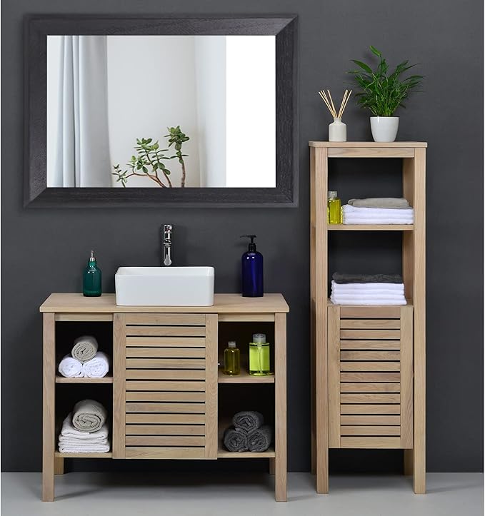 AAZZKANG Black Mirrors for Wall Rectangle Wood Framed Large 28"x20" Decorative Wall Mirror for Bedroom Bathroom Living Room Dressing Room Entryway
