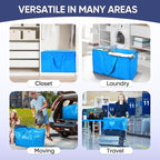 TICONN 8 Pack Extra Large Moving Bags Heavy Duty with Zippers & Carrying Handles, Durable Storage Bags Moving Boxes for Closet Organizers and Storage (8 Pack, Sky Blue)