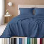 California Design Den - Luxury Full Size Sheet Set - 100% Cotton, 600 Thread Count Deep Pocket Full Size Bed Sheets, Hotel-Quality Cooling Sheets with Sateen Weave - Royal Navy Blue