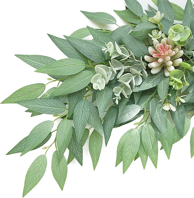 CDQL Artificial Succulents Swag Decorative Swag,Green Leaves Wedding Arch,Greenery Swag,Farmhouse Wedding Arch Flower,Table Centerpieces Wall Decor (1)