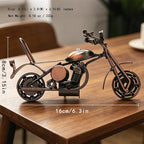 Handmade Metal Motorcycle Model - Motorcycle Gifts for Men & Women, Biker Enthusiast Figurine – 6" Vintage Motorcycle Decor for Man Cave, Home & Office