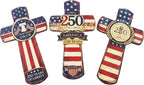 YOYAI American Flag Cross Wall Decor – 250th Anniversary USA 1776–2026 – Patriotic Christian Wooden Cross – Vintage Rustic Wall Art – Meaningful Gift for Home, Veterans, Family