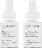 Pura & Brooklyn Candle Studio Home Scent Refill - Smart Air Diffuser - Up to 120-Hours of Luxury Fragrance per Refill - Home Essential - Clean & Safe Diffuser Fragrance - 2 Pack, Santorini