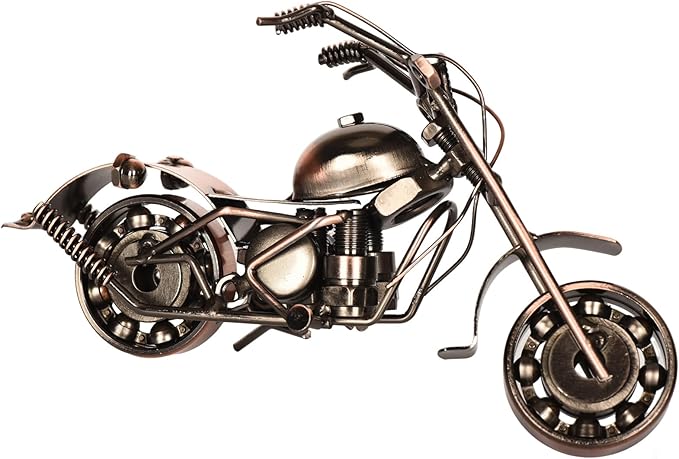 Metal Motorcycle Model - Collectible Moto Decor, Ideal Motorcycle Gifts for Men, Handcrafted Metal Replica for Study/Office/Living Room Decoration（Large）