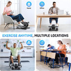 ANCHEER Under Desk Elliptical, 24-in-1 (12 Auto & 12 Manual) Elliptical Machine with Wireless Remote&Dual-Direction, Quiet Compact Leg Exerciser for Home Office