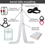 PRIOR FITNESS Aerial Silks Kit Colorful 9/15/20 Yards 40D Nylon Fabric Hammock Set With Hardware & Guide for All Levels Of Aerial Yoga Practice and Acrobatic Flying For Adults Aerial silk