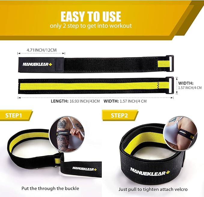 MANUEKLEAR Blood Flow Restriction Bands for Women Glutes Leg, Booty Bands for Women Butt Lift, BFR Occlusion Thigh Bands for Workout Squat Hip Building