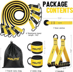 WALITO Resistance Bands Set - Exercise Bands with Handles, Door Anchor, Legs Ankle Straps, for Heavy Resistance Training, Physical Therapy, Muscle Training, Yoga, Home Workouts, Gym