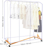 Ruibo Clear Garment Rack Cover for Clothes Rack Cover with 2 Durable Zipper/Clothing Waterproof, Dustproof Protector (M:59x20x60 inch)