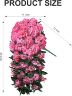 Ivydale Artificial Fake Flowers Geraniums for Outdoors Spring Summer Decor, 2 PCS Realistic Faux Hanging Plants UV Resistant Silk Flowers for Outsdie Planters Porch Patio Garden Outdoor Home, Fuchsia
