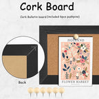 Cork Board Bulletin Board, 5.5x16.5inch Small Enamel Pin Board, Bulletin Board for Wall, Pin Board Cork Board for Brooch Pin Storage Display