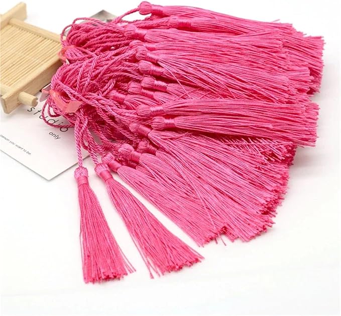 Tassels for Decoration 13cm/5 Inch Silky Floss Bookmark Tassels Hanging Rope for Jewelry Making DIY Craft Accessory(Blue)
