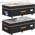 Budding Joy Under Bed Storage with Wheels 2Pack, 80L Height Adjustable Underbed Containers with Clear Lids, Rolling Under Bed Shoe Storage Organizer for Dorm Home Clothes, Blankets, Toys, Black