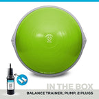 Bosu Balance Ball Exercise Trainer, Home Gym Equipment w/ Guided Workouts & Pump, 26", Blue - Inflatable Fitness Platform for Strength Training, Standing, Balancing, and Core Workout