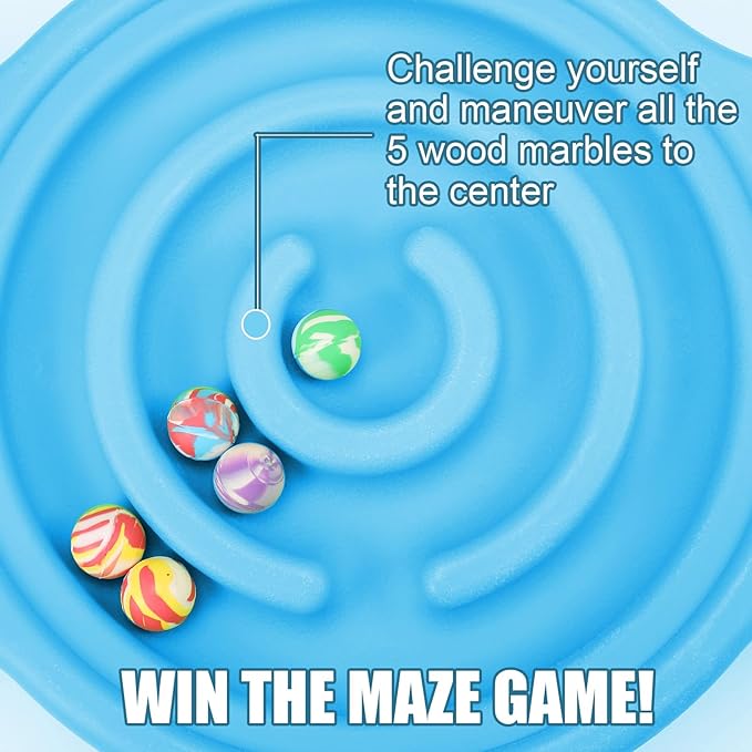 Maze Balance Board for Kids Plastic Wobble Rocker Balance Board with Mini Balls Load 220lb Balance Game with Handles for Toddler Balancing Exercise Equipment Game, 24.5 x 11.8 Inch