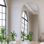 Full Length Mirror, 71"x25" Arch Mirror Floor Mirror with Stand Wall Mirror Silver Arched Full Body Mirror Standing Hanging or Leaning Against Wall Bedroom Mirrors for Entry, Living Room