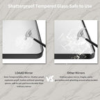 LOAAO 48X32 Inch Black Metal Framed Bathroom Mirror for Wall, Matte Black Bathroom Vanity Mirror Farmhouse, Large Rounded Rectangle Mirror, Anti-Rust, Tempered Glass, Hangs Horizontally or Vertically