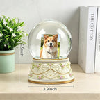 Large DIY Photo Frame Snow Globe with Double Sided Photo Insert, 5.5Inch Height Snow Globe with Liquid Resin Base, Christmas Thanksgiving Family Friends Gift, Desktop Tabletop Decoration
