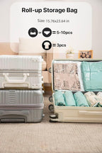 Vacuum Storage Bags for Clothing - NeatNest 6 Pack Roll-Up, 40×60cm (15.7"×23.6"), No Vacuum Needed, Compression Packing Bags for Clothes, Carry-On Luggage, Camping, and Travel