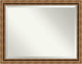 Amanti Art Bronze Wall Mirror 35x45 Manhattan Bronze Rectangle Bathroom Mirror for Wall Decor Living Room, X-Large Traditional Wood Frame, Hangs Horizonally and Vertically, Bathroom Decor, Beveled