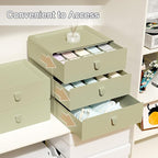 Underwear Organizer Drawer, 10 Cells Plastic Panties Drawer, Stackable Closet Organizer, Storage Box for Bras, Socks, Snacks, Green