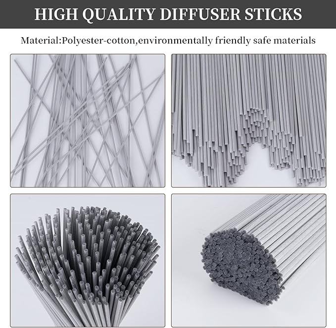 130Pcs Reed Diffuser Sticks -10Inch Grey Essential Oil Aromatherapy Diffuser Sticks, Wood Rattan Diffuser Sticks,Aromatherapy Scent Refills (Grey 10"/25cm)