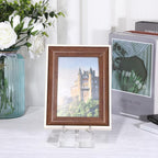 Hipiwe Clear Acrylic Display Stand Holder with Adjustable Metal Arms Display Easel Stands for Gemstones Fossils Minerals Agate Slabs Plates Crystals Saucers Collectibles, 3.1x3.1x4.9 inch