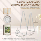 Plate Holder Easel Display Stand - 8 inch Metal Plate Stands for Display - Tabletop Picture Stand - Silver Iron Easels for Display Pictures | Photo Frames | Book | Decorative Plates | Plaque - 3 Pack
