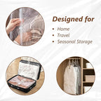 Novabright 6 Pack Hanging Vacuum Storage Bags for Clothes with Hand Pump, Space Compression, Clear Hanging Vacuum Seal Bags for Closet Organizer Jackets, 2 Long 2 Medium 2 Short