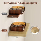 Vivelove 12 Inch Deep Floating Shelves 30 inch Long, 2 Inch Thick Wall Shelves with Invisible Brackets, Shelf for Bedroom Bathroom Living Room Kitchen Office Home Decor, Modern Shelf Set of 2, Oak