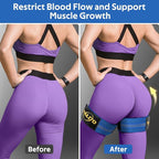 BFR Booty Bands for Women Glutes - Blood Flow Restriction Bands with Weekly Plan for Legs, Butt & Hip Building, Occlusion Bands for Workouts, Best Fabric Bands for Squat Butt & Thigh