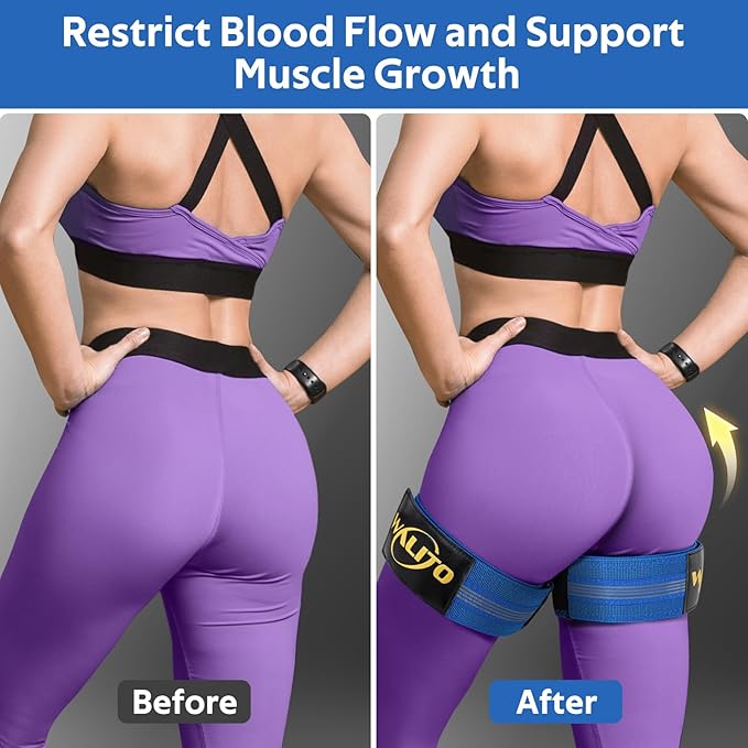 BFR Booty Bands for Women Glutes - Blood Flow Restriction Bands with Weekly Plan for Legs, Butt & Hip Building, Occlusion Bands for Workouts, Best Fabric Bands for Squat Butt & Thigh