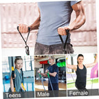 Garneck 4pcs Resistance Band Handles Plastic D Ring Exercise Strap Foam Handle Band Fitness Equipment for Home Gym Overhead Strength Training Stretching Black
