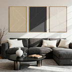 BINCUE Neutral Abstract Wall Art Mid Century Modern Wall Paintings Boho Artwork Geometric Wall Pictures Abstract Black Wall Decor Modern Neutral Art Prints for Living Room Bedroom Bathroom Office 16x24 Inch 3 Piece
