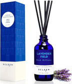 Xcleen Reed Diffuser Set, Lavender Field Oil Diffuser with Sticks, Long-Lasting Home Fragrance Reed Diffusers for Bathroom Shelf Office Decor, Luxury Air Fresheners 3.7 oz(110ml)