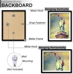 100% Solid Wood 11x17 Picture Frame Set of 2, Black Frame Display Photo 8 x 12 with Mat or 11 x 17 without Mat, 11by17 HQ Matte Black Frame for Wall - 2 Pack/Black/11 x17