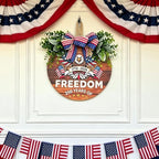 250th Anniversary Patriotic Wreath for Front Door, 250 Years of Freedom Wooden Door Sign, 4th of July Decorations Outdoor & Memorial Day Decor for Home (Color-Freedom2)