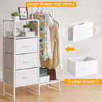 Clothes Rack, Garment Rack with Shelves and Hanging Rod, 3 Drawers, Reversible Coat Hanger, White YD-TM081W1