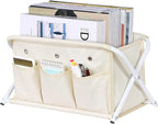 KEEGH Magazine Holder with 3 Pockets, Large Capacity Magazine Rack for Magazines, Books, Newspapers Magazine Basket for Living Room, Office, Study, Bedroom