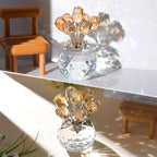 Ornalrist Crystal Gold Roses Figurine, Glass Roses Bouquet Collectible Decor Gifts for Wife Women Mom on Mother's Day Valentine's Day Wedding Anniversary