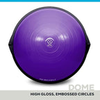 Bosu Balance Ball Exercise Trainer, Home Gym Equipment w/ Guided Workouts & Pump, 26", Blue - Inflatable Fitness Platform for Strength Training, Standing, Balancing, and Core Workout