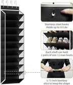 KEEPJOY 10 Tiers Mesh Over Door Shoe Organizer Storage, Hanging Shoe Holder for Door with Large Deep Pockets, Fit 20-30 Pairs Shoe Rack for Sneakers, Boots.(Black)