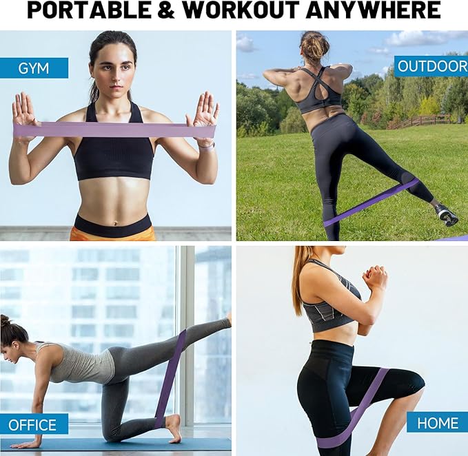 Resistance Loop Exercise Bands for Working Out, Fitness Elastic Bands, Workout Bands for Home Gym, Stretching, Yoga, Pilates, Physical Therapy (5pcs Set)