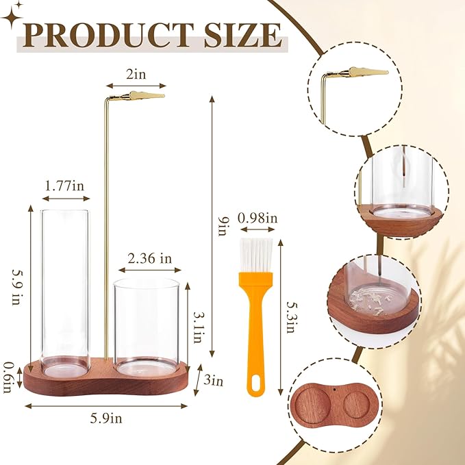 Incense Holder for Sticks, 2 in 1 Incense Stick Holder for Sticks with Glass Ash Catcher,Anti-Ash Flying No Mess Incense Burner，for Yoga Spa Meditation Home Decor(2 Pack)