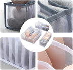 Underwear Organizer, 3 Set Foldable Bra Underwear Organizer Drawer Divider Storage Organizer for Underwear, Socks, Ties, Bras, Women Underwear Storage Compartment Box (White)