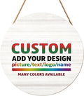 Personalized Wooden Hanging Sign 12x12 Inch Customized Name Plaque Board with Text Wreath Sign for Front Door Decor Farmhouse Wood Wreath Indoor Wall Hanging Decoration