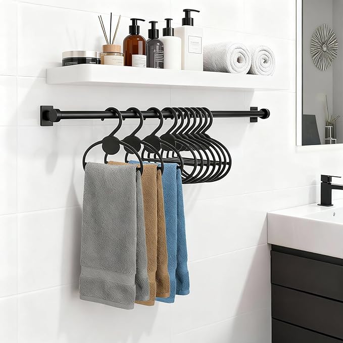 100 Pack Scarf Hanger, 5.5 Inch Plastic Scarf Organizer Space Saving for Closet, Black Multi-Functional Tie Belt Hanging Rack Holder Bulk for Multiple Scarves, Wardrobe Storage