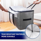 TAILI Extra Large Moving Bags, 4 Pack Silver Heavy Duty Totes for Storage with Visible Window, Wrap Around Handles, Space Saving Storage Bags for Moving Supplies, Alternative to Moving Boxes